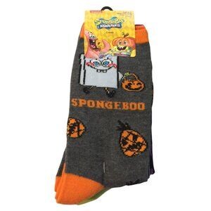 Spongebob Squarepants Spongeboo Halloween Ladies Crew Socks Size 9-11 Set of 3